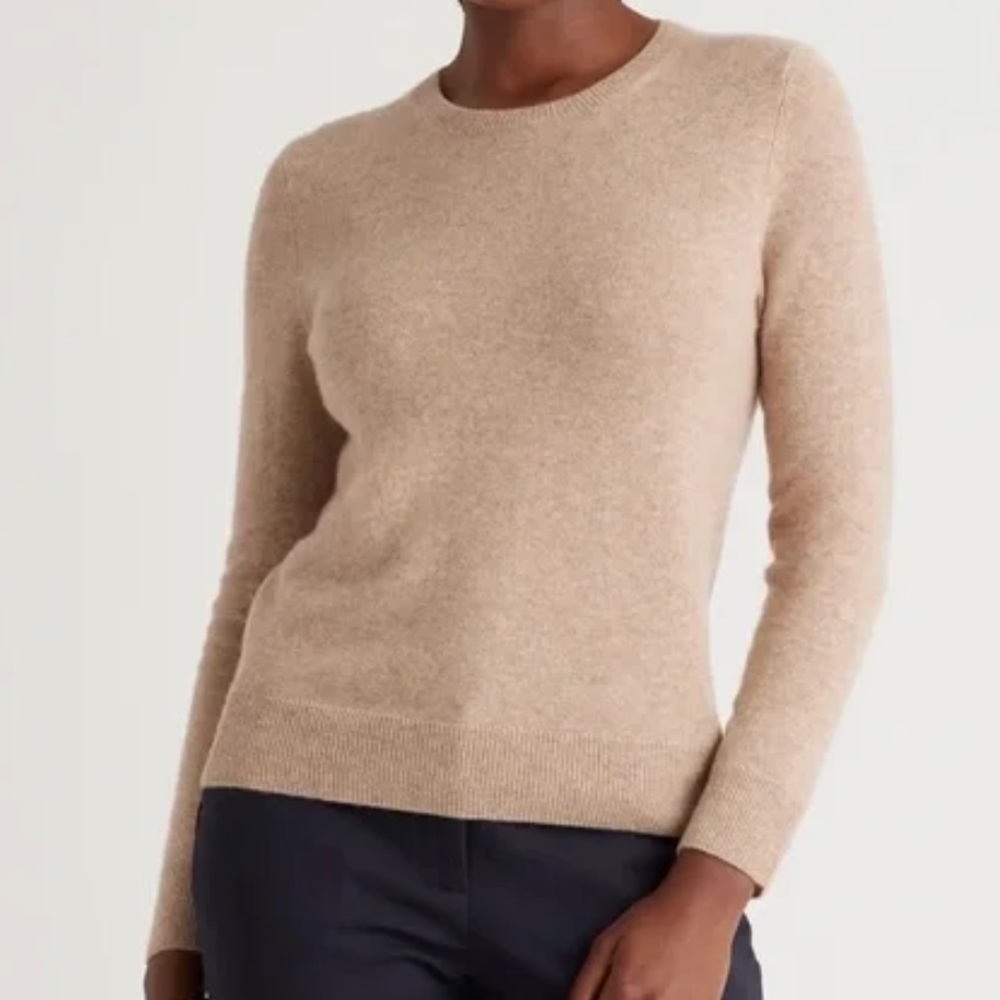 Quince Cozy Crewneck Sweater in Beige